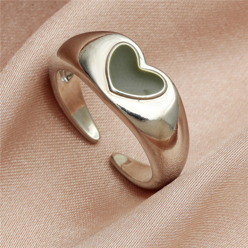 Geometric Index Finger Ring Korean Creative Heart Shape