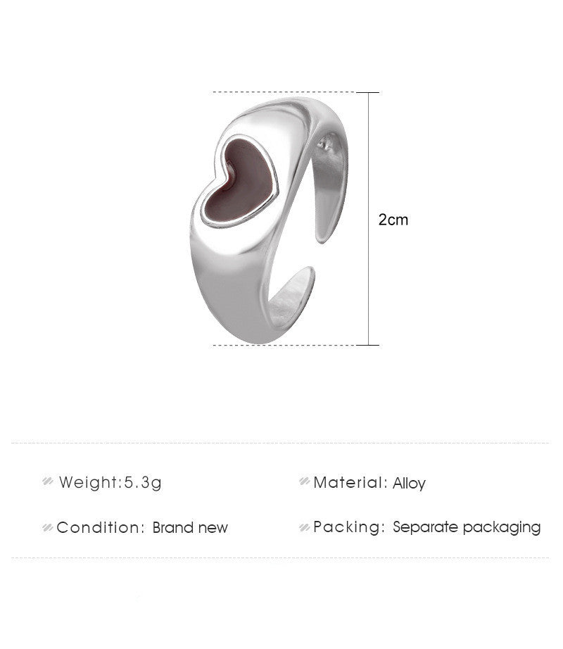 Geometric Index Finger Ring Korean Creative Heart Shape